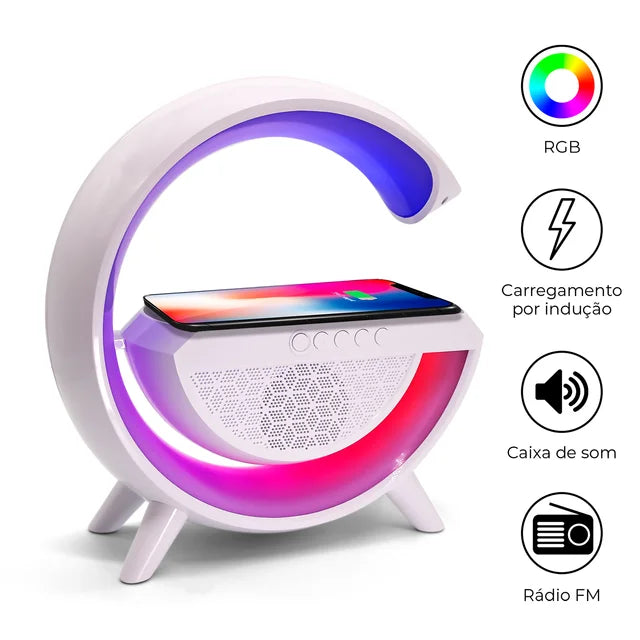 G Lamp G-shape: Rgb Clock Lamp & Bluetooth Speaker With Wireless Charging
