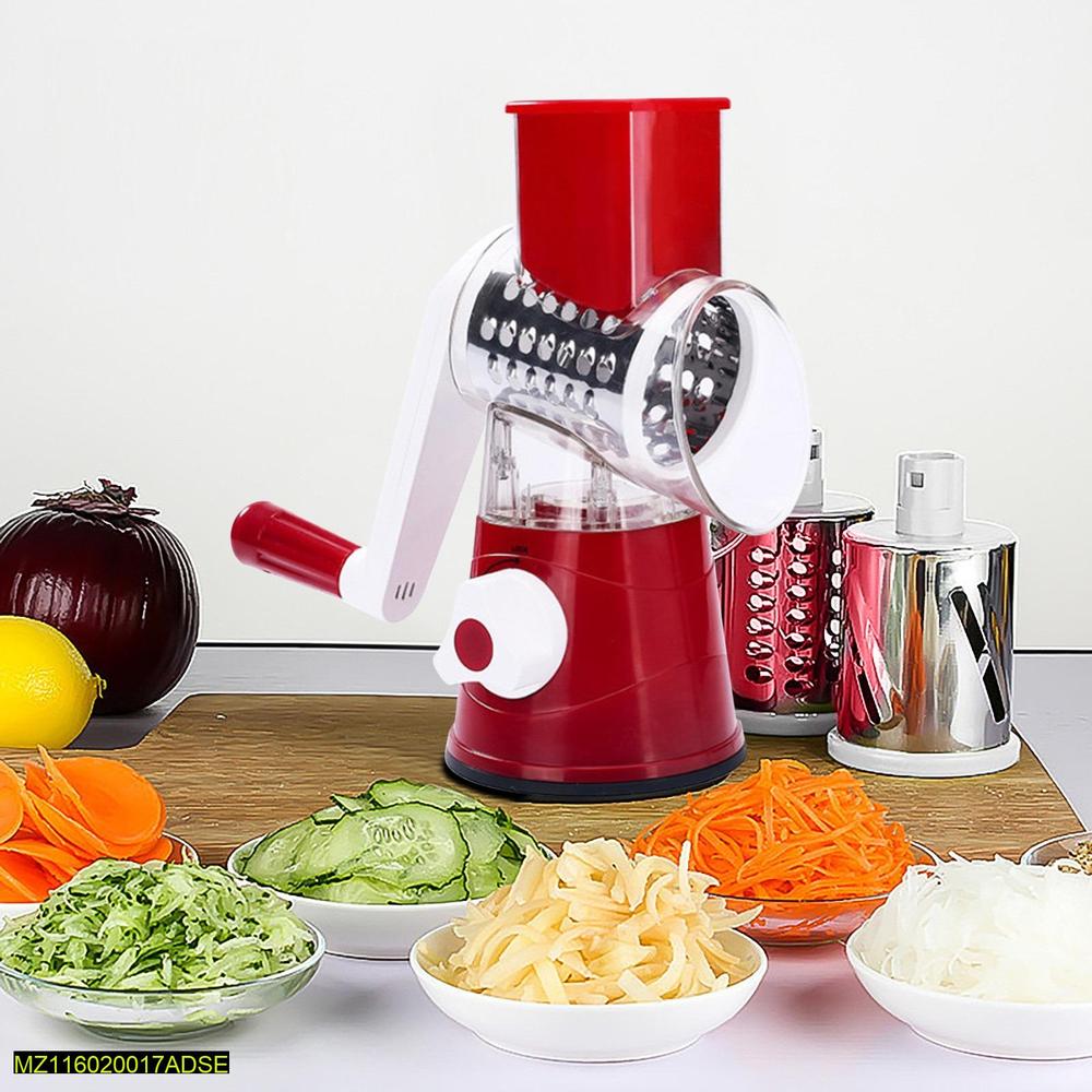 3 in 1 Vegetable Mandoline Slicer Swift Rotary Drum Grater